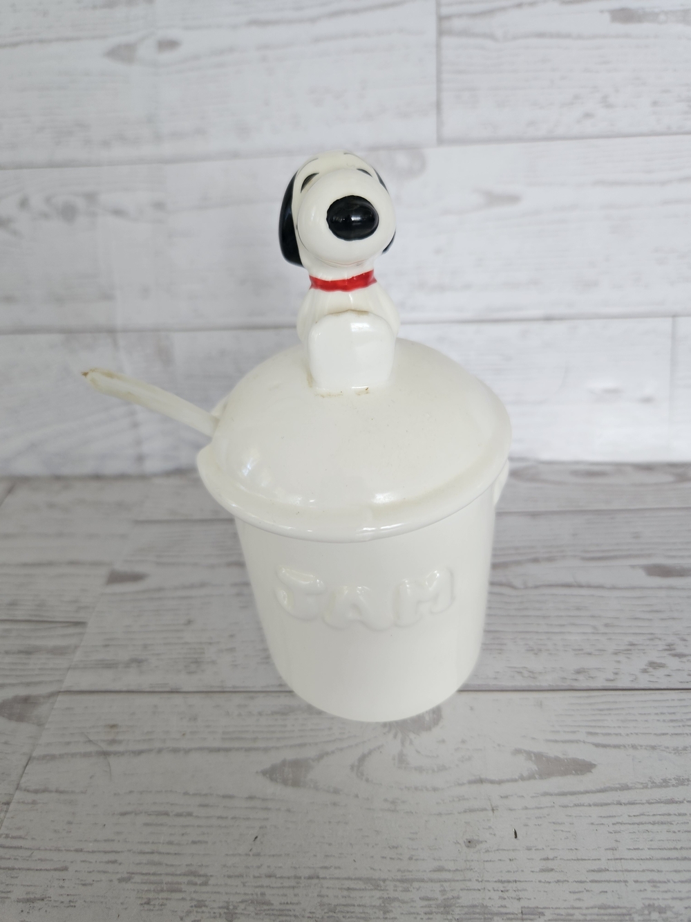 Vintage Snoopy Ceramic Jam Jar Complete Set Japan